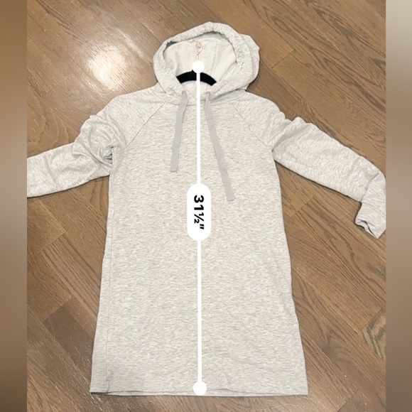 Lou & Grey long Sleeve Hoodie Dress gray XS nautical coastal soft G - Picture 4 of 9